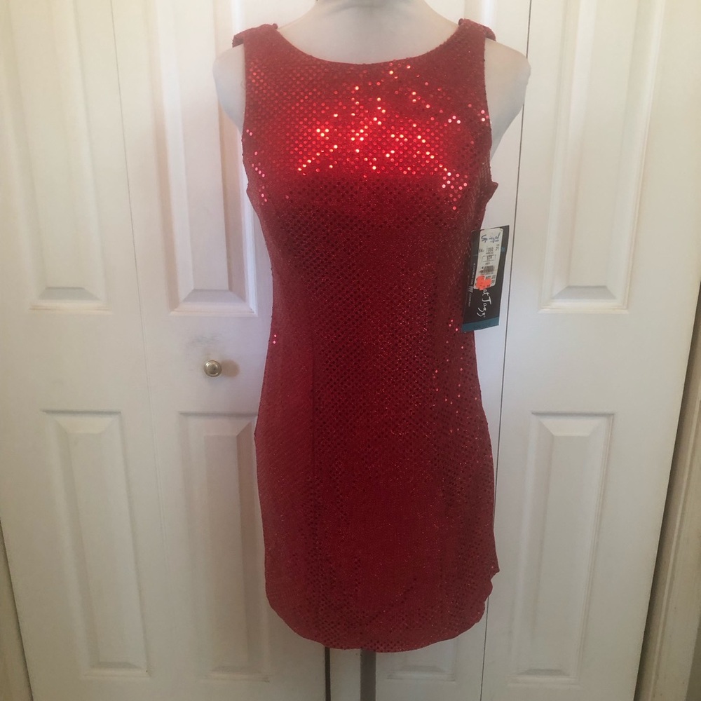 All That Jazz Red Sequin Mini Dress
